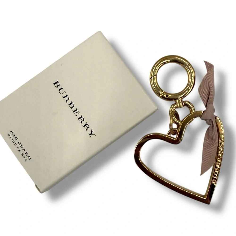 Burberry Heart Bag Charm – Gold Tone